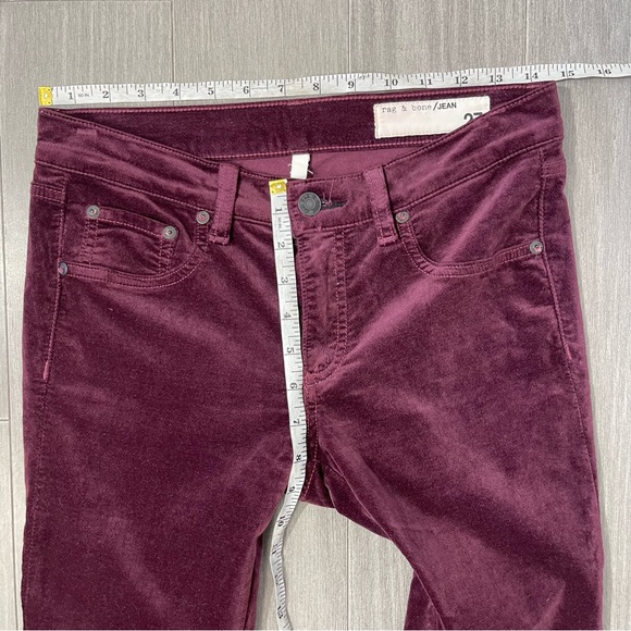 rag & bone Skinny Jeans in Burgundy Velvet Size 26 Revolve Vamp Low Rise Y2K - Picture 16 of 16